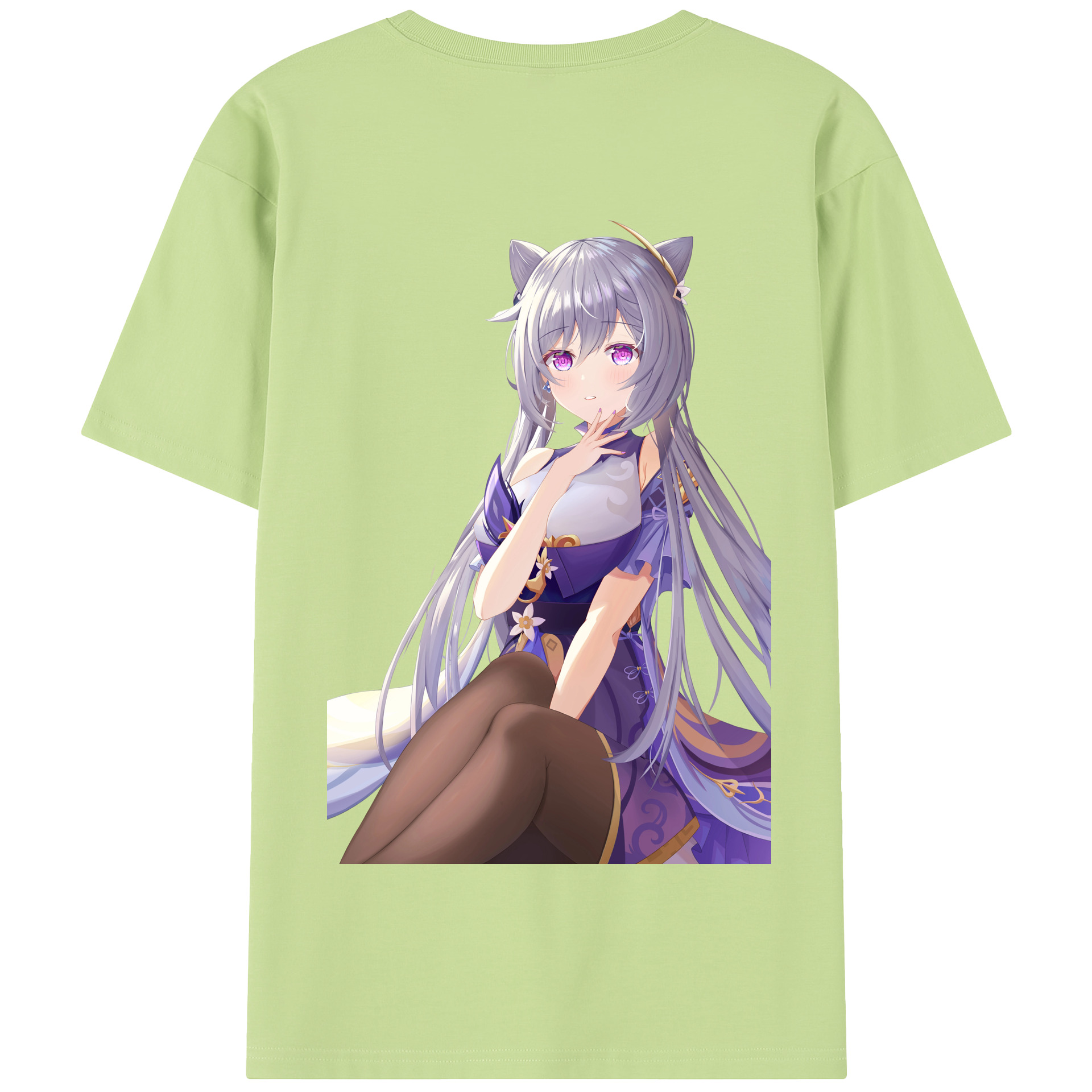 げんし神 刻晴 こくせい genshin Kokusei 綿100％半袖Tシャツ（背面プリント）